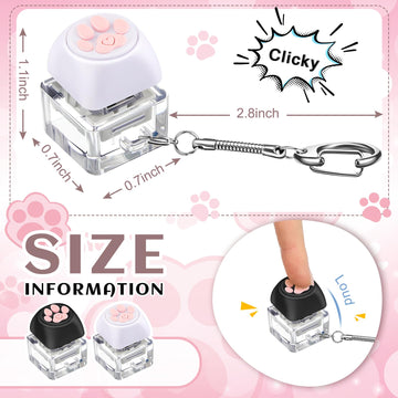 Taiyin Keyboard Toy Clicker Keyboard Fidget Keychain Decompression Toys Button Stress Relief Gifts for mature-themed to Relief Stress Pass the Time(Black White Dog Paw Style)