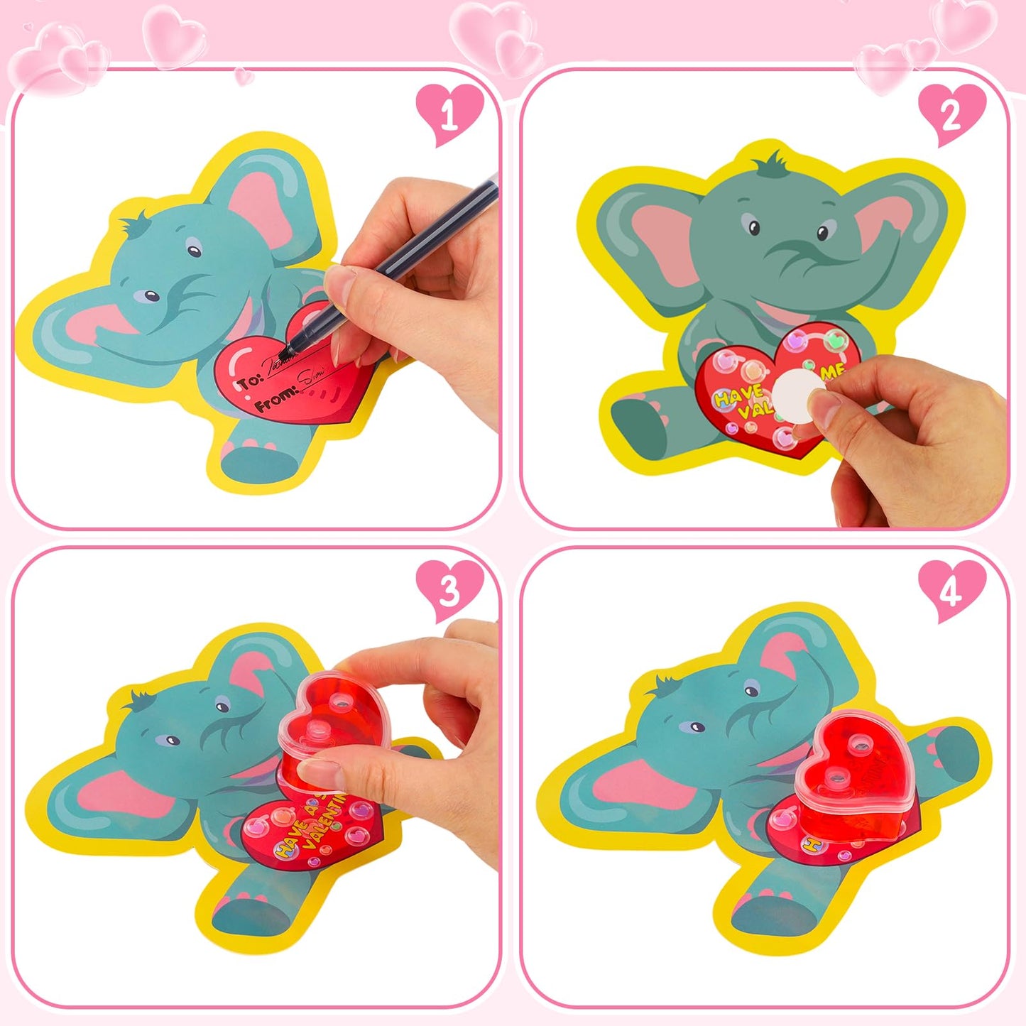 Valentines Day Gifts For Kids 28 Pack Slime Valentines For Kids Valentines Day Cards For Kids School Class Valentines Cards For