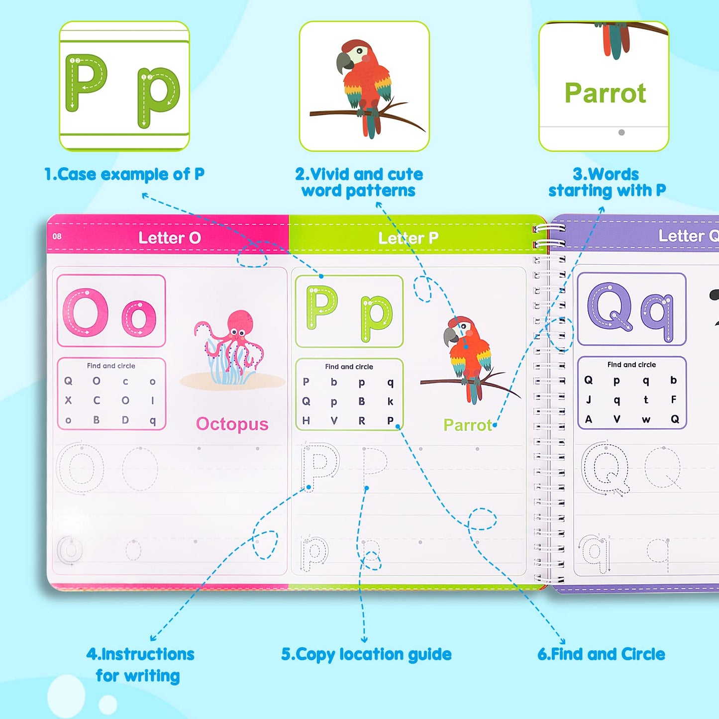 Toddlers Toys For 3+ 4 5 6 7 8 Year Old Boys Girls - Handwriting Practice Books Kindergarten Workbooks - Montessori Learning Toy