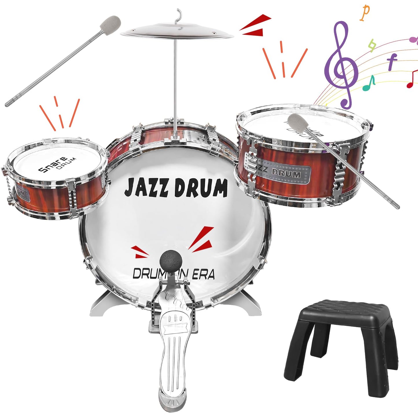 Oonewiser Kids Drum Set For Toddlers, Musical Instruments Drum Set Toy Learning Playing Drum Kit Christmas Birthday Gift For Boy