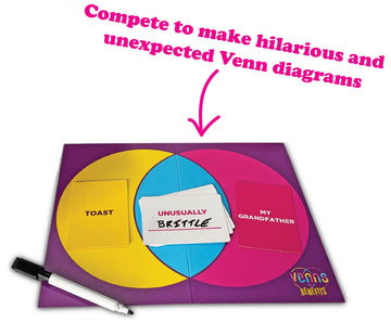 VENNS WITH BENEFITS Fun Board Game for Teens & Adults - Engaging Venn Diagrams Game for 3+ Players, Perfect for Family Game Nights