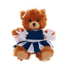 Plushland Plush Mocha Cheer Bear - 6" Navy Blue Stuffed Animal with Custom Text Outfit