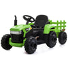 Tobbi 12V Battery-Powered Toy Tractor With Trailer And 35W Dual Motors,3-Gear-Shift Ground Loader Ride On With Led Lights And Usb Audio Functions, Green