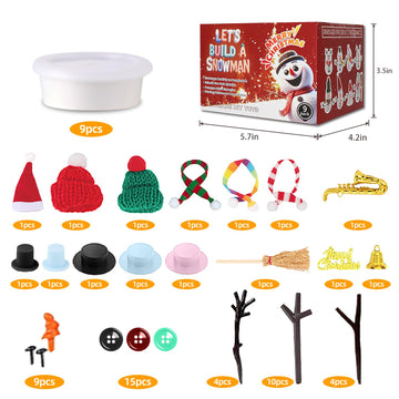 LAHAND 9-Pack Snowman Sets Snowman Crafts for Kids, Modeling Clay Snowman DIY Kit,Christmas Stocking Stuffers for Kids, Perfect