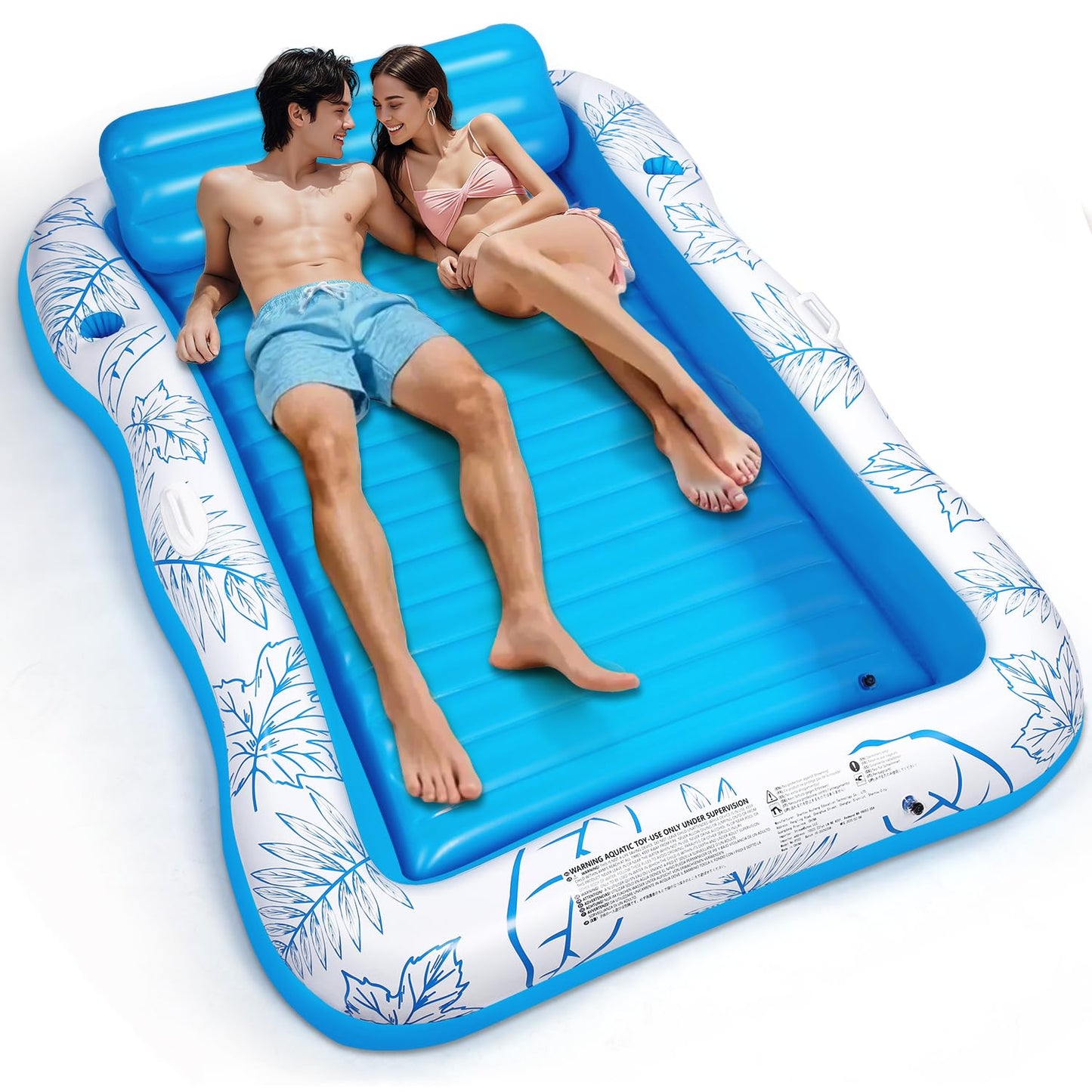Inflatable Adult Pool Lounger Float - Baiai Extra Large Beach Sun Tanning Floats Raft Sunbathing Water Lounge Floaties Tub With