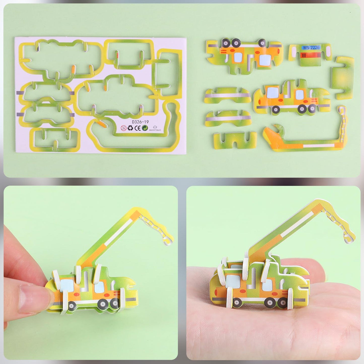 Ccinee 25 Pcs Educational 3D Cartoon Puzzles For Kids,3D Aircraft Learning Educational Paper Puzzle Game For Diy Crafts Gifts