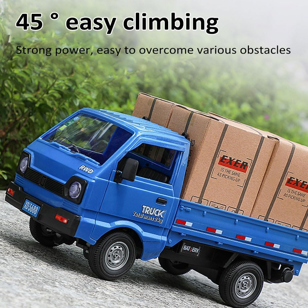 Dodoore Remote Control Car RC Kei Truck,1:16 Scale RC Transporter Pickup Truck, 2.4GHz All Terrain RC Transport Cars with Spray