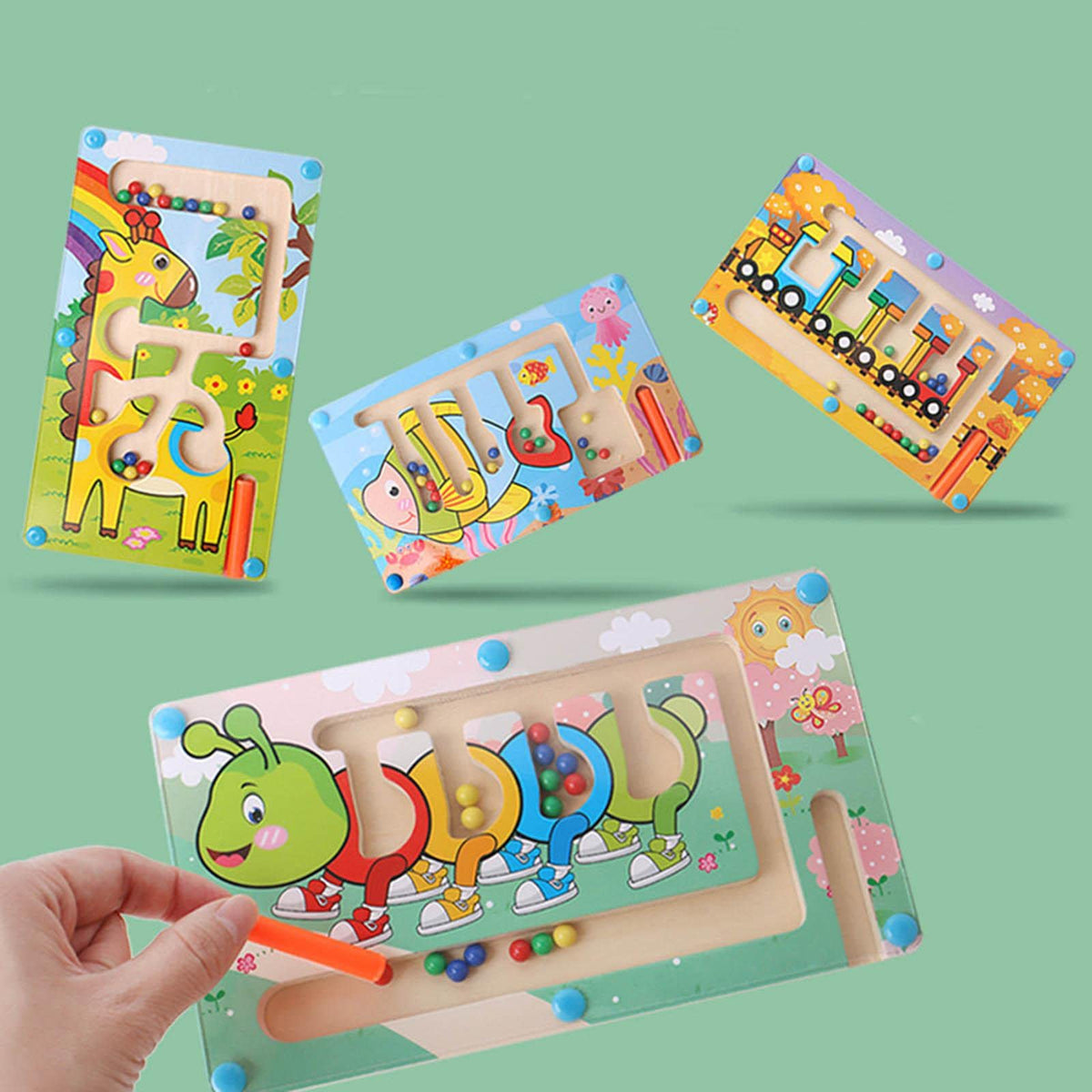Enakshi (Label) Magnetic Maze Puzzle Fine Motor Skills Education Toys For Novelty Gift Caterpillar