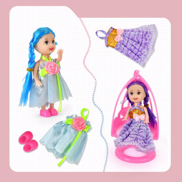 Jing Show Bussiness 10 Sets Doll Clothes For 3 Inch Mini Doll ,Include 10 Pieces Girl Mini Dolls, 10 Sets Handmade Doll Clothes And 10 Pairs Of Doll Shoes
