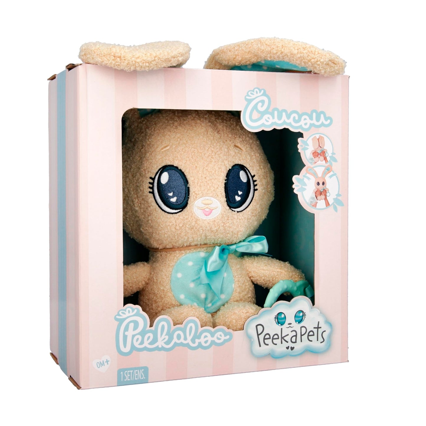 Imc Toys Peekapets Peek-A-Boo Bunny Plush - Baby Shower Stuffed Animal, Brown Bear Plush Doll - Great Gift For Kids Ages 1-3