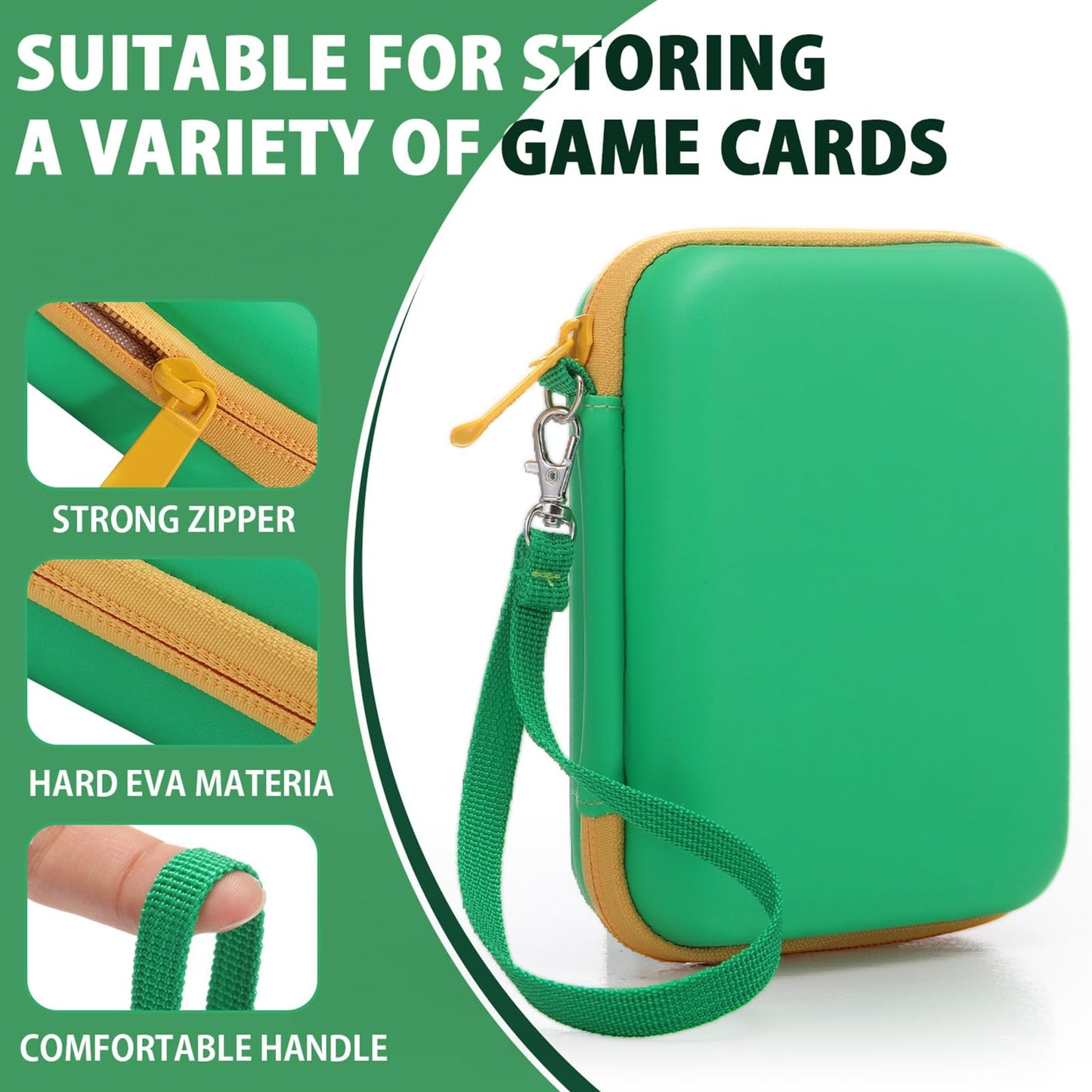 Sanwuta 2 Pcs Playing Card Case Eva Hard Travel Carrying Case For Classic Card Playing Card Box (Not Including Cards)(Large,Gree