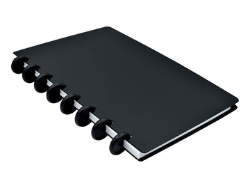 Eleven Discs Discbound Notebook, Junior Size, 1Mm Poly Cover, Heavyweight Paper, 50 Dot Grid Sheets (Black)