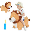 Iplay, Ilearn Bouncy Pals Lion Hopper Toy, Toddler Plush Bouncing Animal, Inflatable Ride On Bouncer W/Pump, Indoor Outdoor Hopping Horse, Kid Jumping Toy, Birthday Gift For 2 3 4 5 Year Old Boy Girl