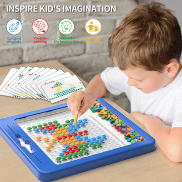Large Magnetic Dots Board For Toddlers, Magnetic Drawing Board For Kids, Magnetic Dot Art With Magnetic Pen, Montessori Preschoo
