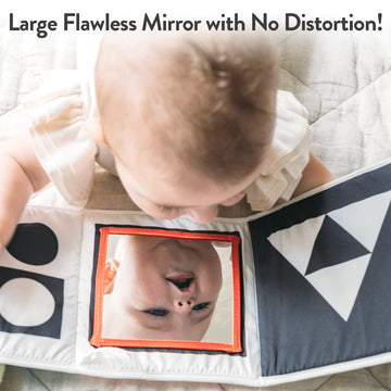 Spiggly Infant Toys 0-6 Months - Baby Mirror Tummy Time Toys - Sensory Books For Babies - Touch And Feel Crinkle Books For Babie