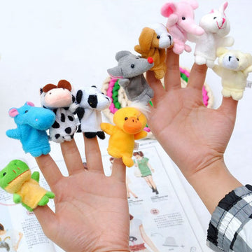 10Pcs Story Time Finger Puppets - Different Cartoon Farm Animal Finger Puppets For Toddlers