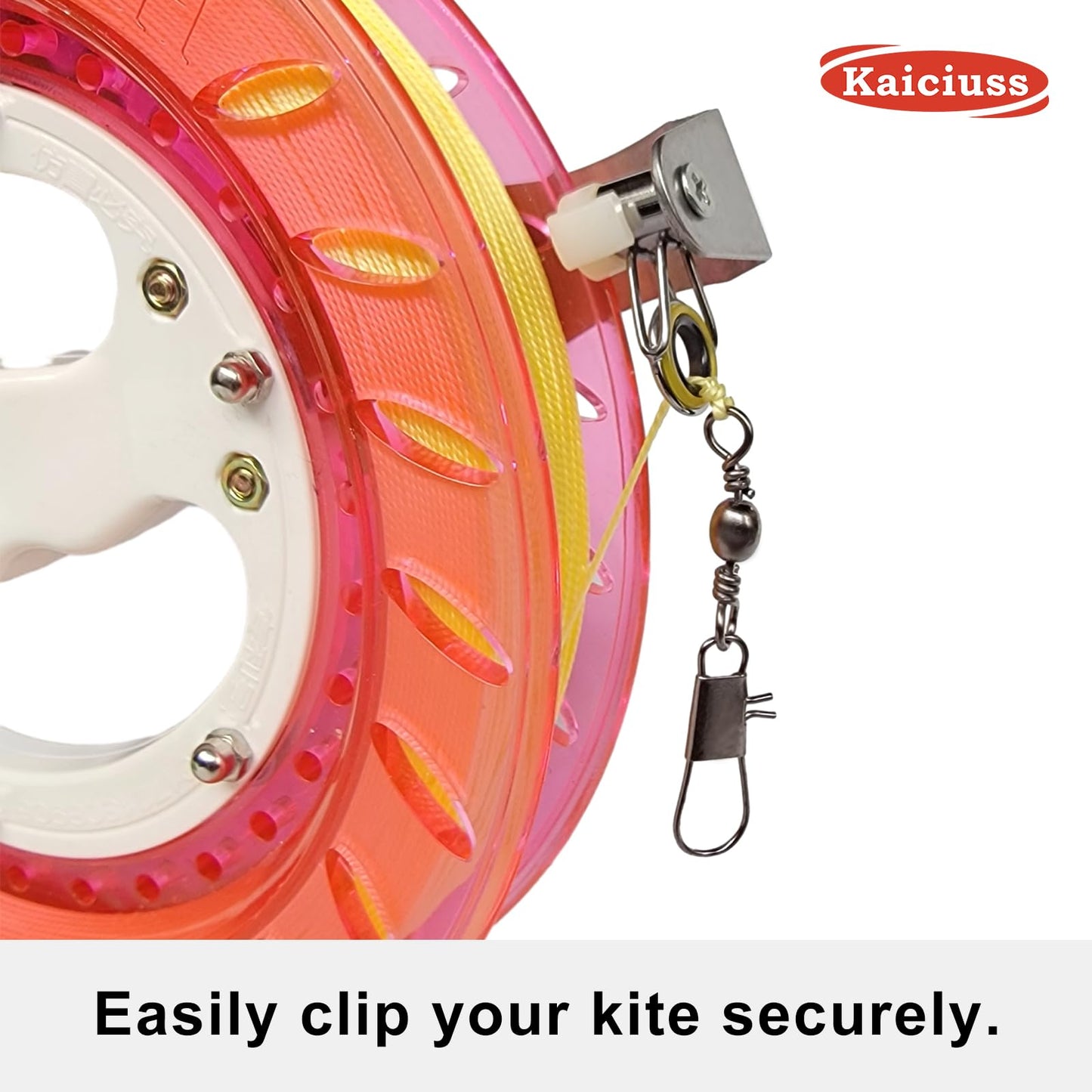 Kaiciuss Kite Reel Winder With Line, Kite String Reel For Kids & Adults, Easy To Use Kite String And Spool, It Comes With Durable Kite Thread And Connector (Pink)