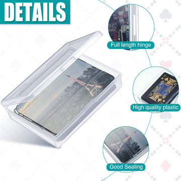 Queekay 36 Pieces Playing Card Box Case Trading Card Storage Organizer 3.8 X 2.7 X 0.8 Inch Clear Case Empty Plastic Storage Box