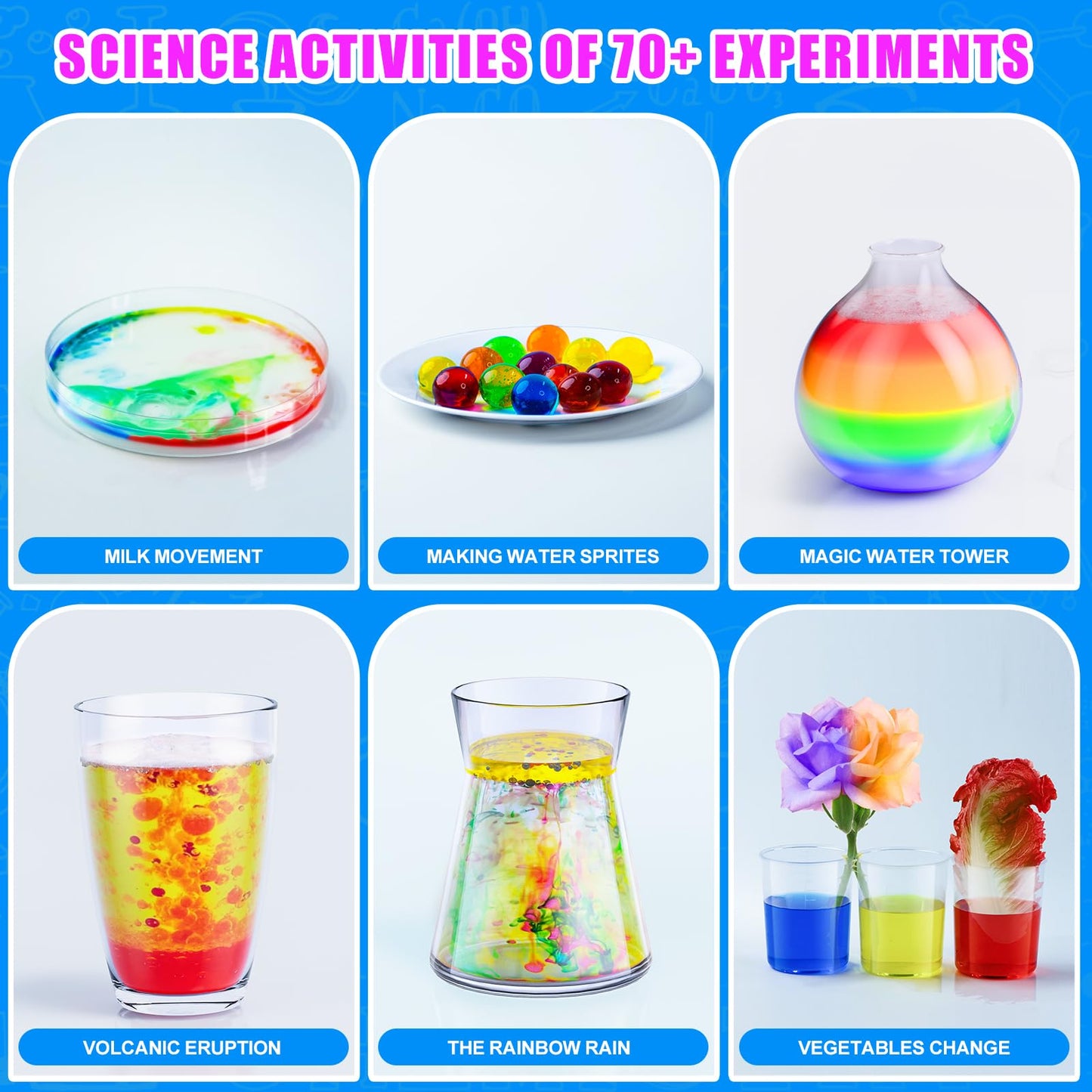 70+ Lab Experiments Science Kits For Kids - Stem Projects Educational Scientific Toys For Kids 4 5 6 7 8 9 10 12 Years Old, Christmas Birthday Gifts For Boys And Girls, Chemistry Set