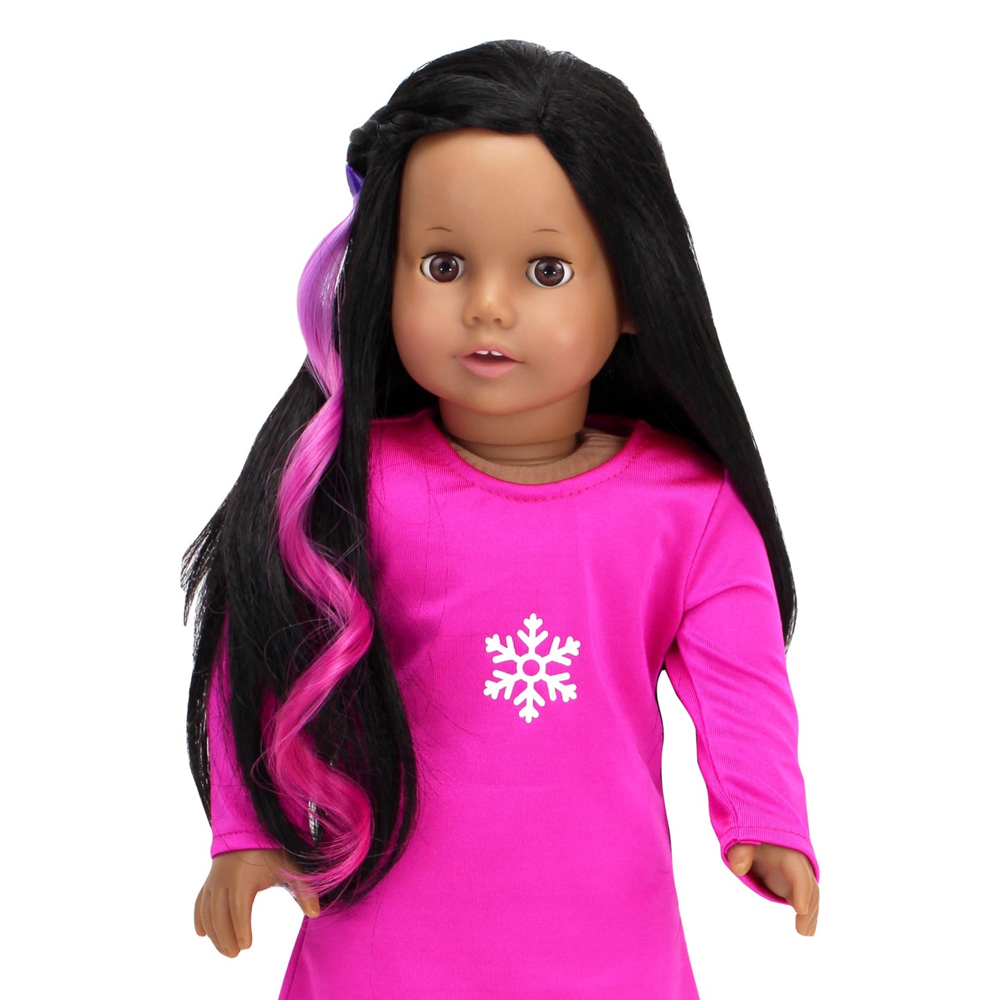 Sophia'S Set Of 3 Dress Up Fun Long Curly Colorful Ombre Rainbow Clip-In Hair Extensions For 18 Dolls, Aqua/Orange/Lavender
