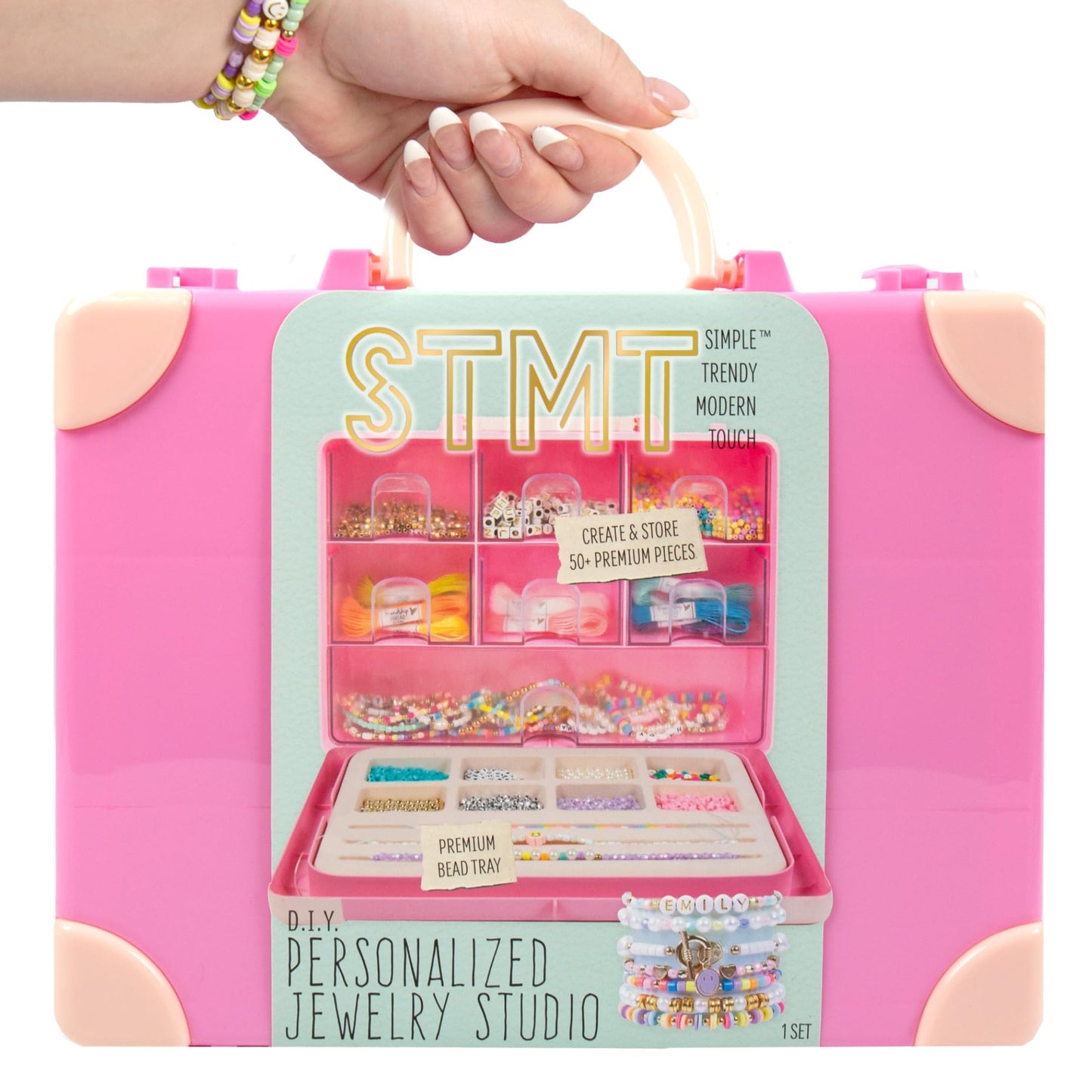 Stmt Personalized Jewelry Studio, Create Over 50 Premium Pieces, Trendy Bracelet Making Kit, Includes Metal Bracelet Charms, Rem