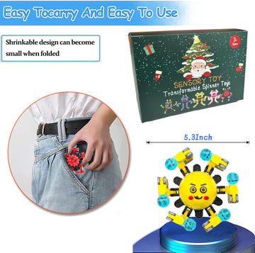 12 Pcs Transformable Fidget Spinner Toys For Kids & Adults,Stress Relief Sensory Toys For Boys & Girls, Fingertip Gyros For Adhd