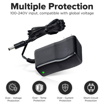 Alveytech 22 Volt 0.5 Amp Coaxial Lithium-Ion Battery Charger - Replacement Parts For The Razor Drift Rider And X Electric Skate