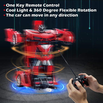 AMENON Remote Control Transform Car Robot Toy for Boys Kids Teens Toys with Lights RC Car 2.4Ghz 1:18 Rechargeable 360 Rotatin