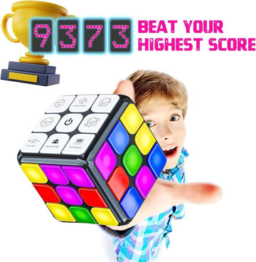 Skywin Puzzle Stem Memory Cube Game, Entertaining, Fun & Unique Flashing Memory Cube, Electronic Memory & Speed Game Development For Kids & Adults, Brain Hands And Eyes Coordination Game Cubes (Black)