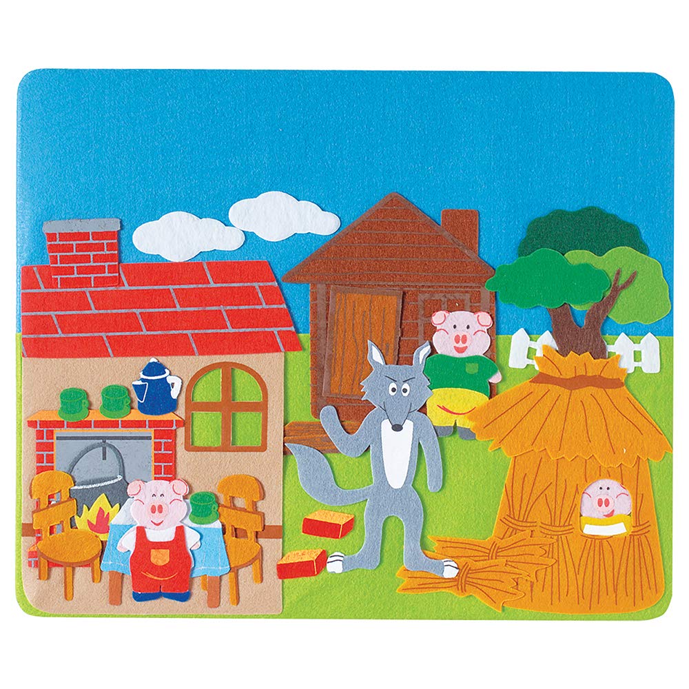 Constructive Playthings Classic Stories Felt Board Story Sets, Flannel Board for Preschool Learning Activities, With Three Littl