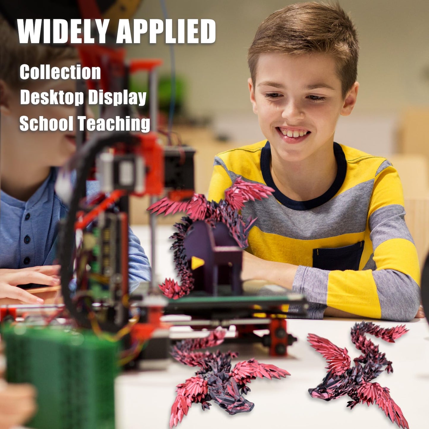 Locyfens 3D Printed Dragon With Wings Flying Dragon, Articulated 3D Dragon Toys, 3D Printed Crystal Wing Dragon Without Dragon E