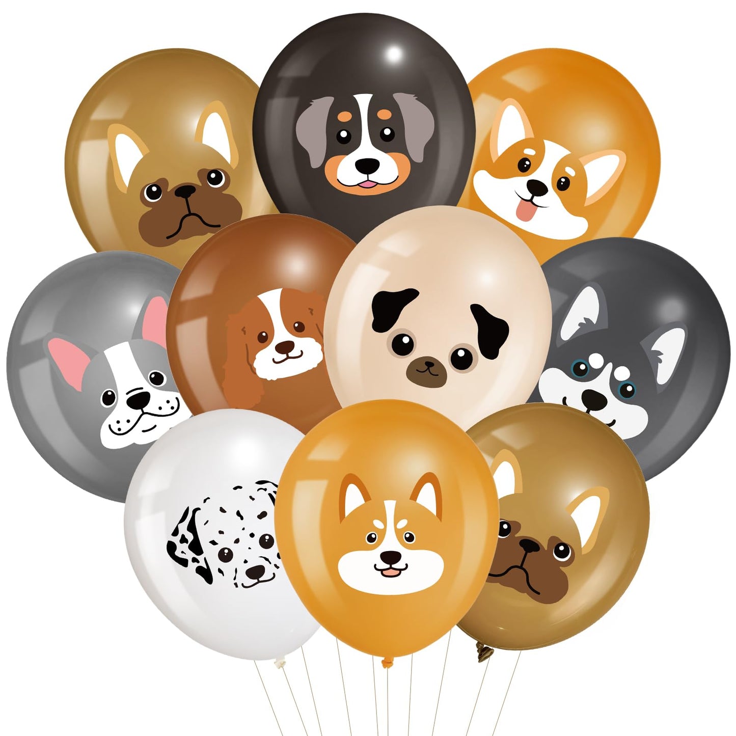 Censen 45 Pcs Dog Balloons 12 Inch Puppy Latex Balloons Birthday Decorations Animal Dog Theme Party Supplies for Pets Party Deco