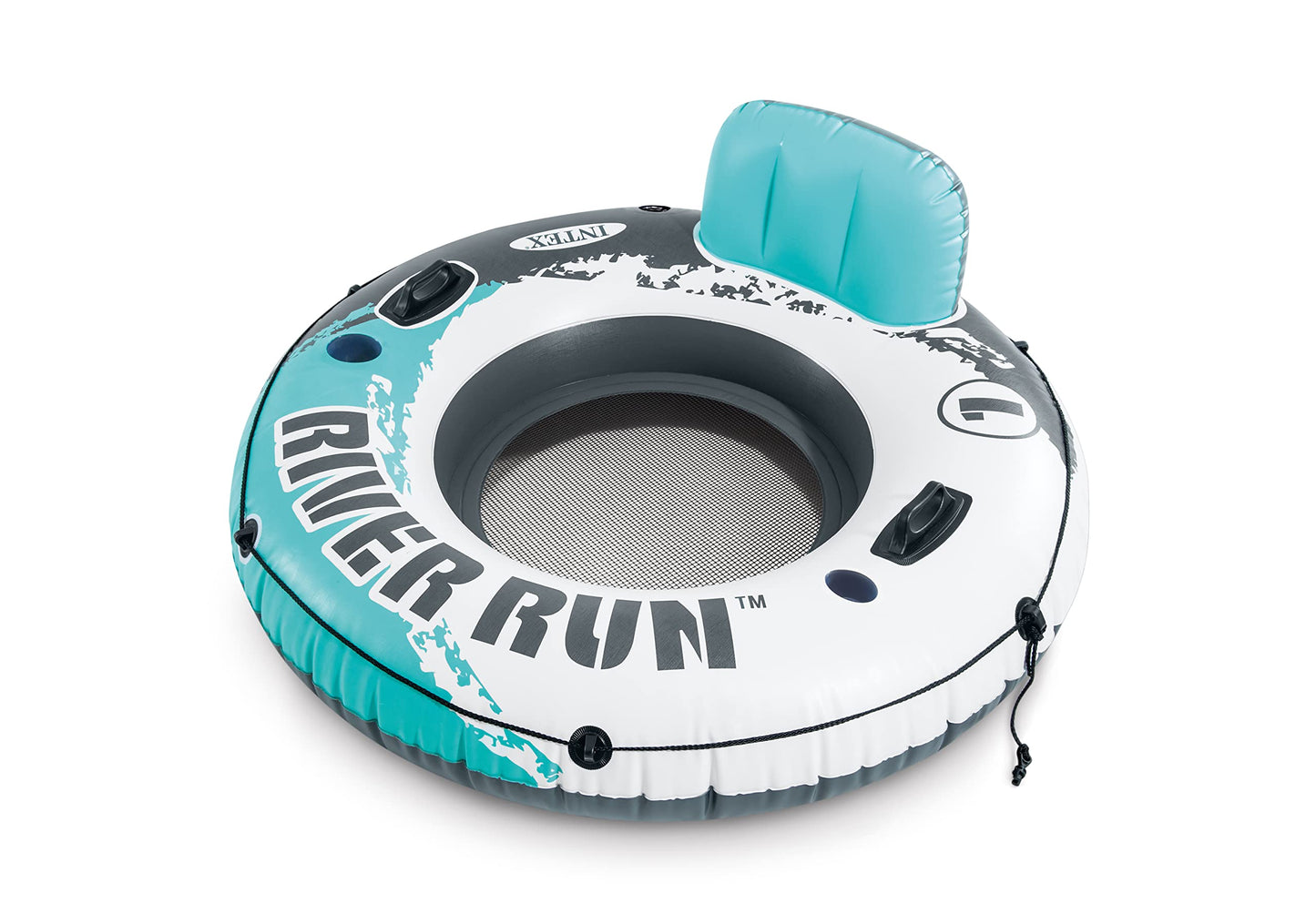 Intex River Run 1 Inflatable Floating Lounge: Pool Floats With 220Lb Capacity – Comfortable Backrest – Built-In Cup Holders – 4 Pack, Color May Vary