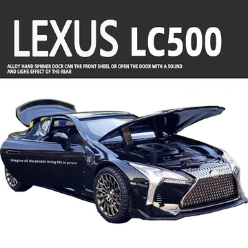ERBADIHAGO Silver Diecast Toy Cars for Lexus LC500 with Light & Sound, Pull Back Action, Collectible Model for Boys 3+ Ages 3-8