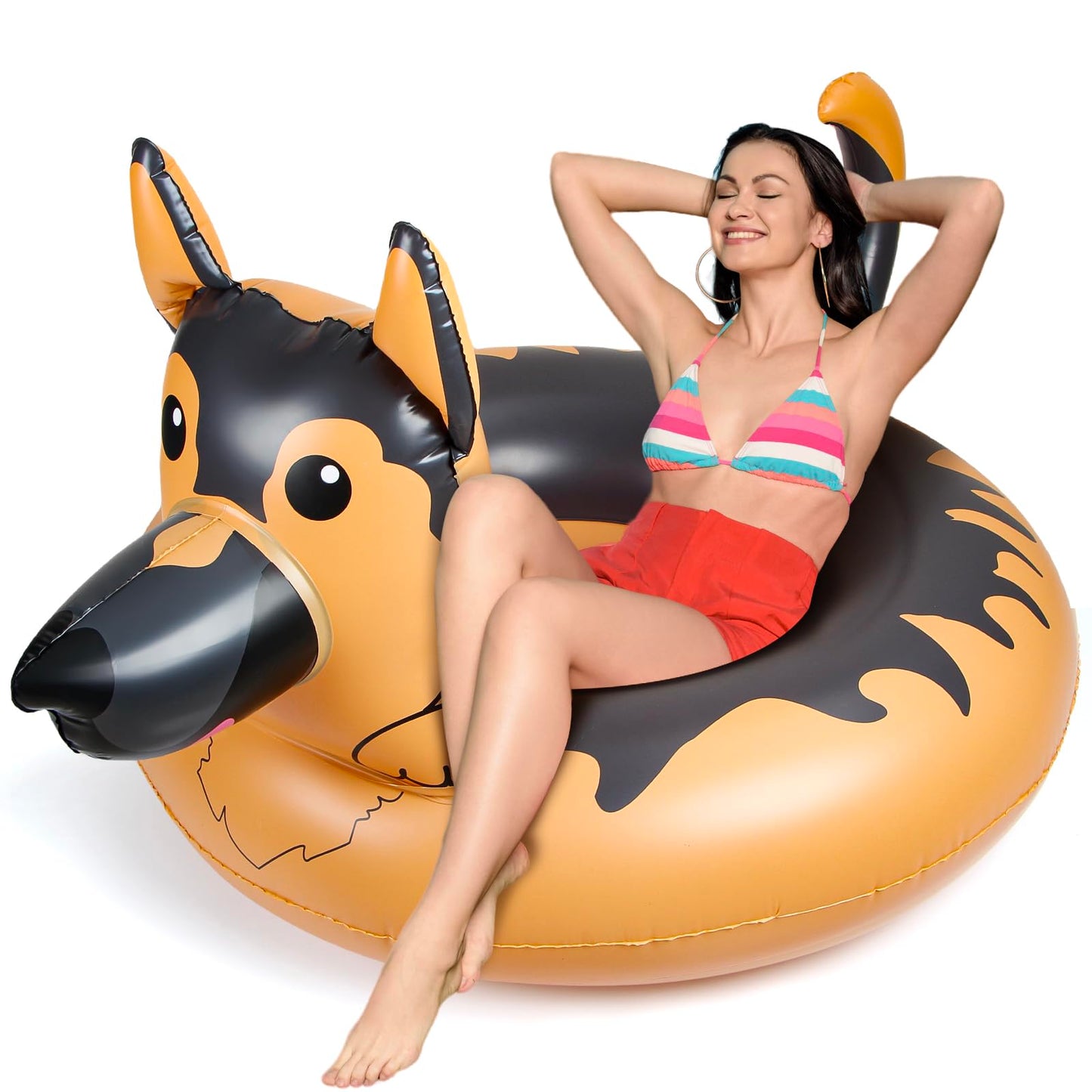 Silph Plc Funny Pool Float, Fun Pool Floats For Adults, Dog Party Tube Inflatable Raft For Kids, Dog Pool Float Swim Ring For Be
