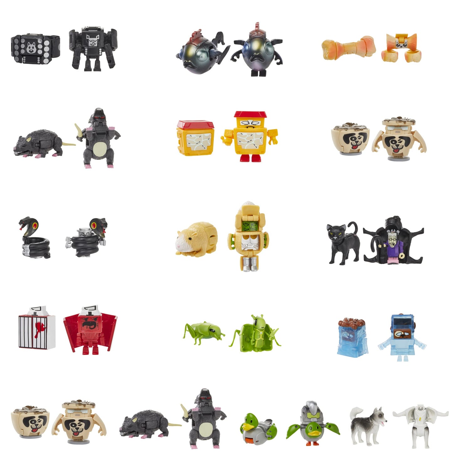 Transformers Toys Botbots Ruckus Rally Series 6 Custodial Crew & Pet Mob 32 Character Bundle, 2-In-1 Collectible Figures, Kids Ages 5 & Up