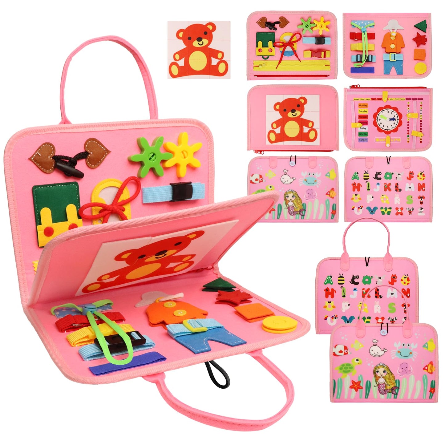 MAJAVI Busy Board Montessori Toys for 1 2 3 4 Year Old, Busy Book for Toddlers 1-3 Boys Girls Birthday Gifts, Sensory Educationa