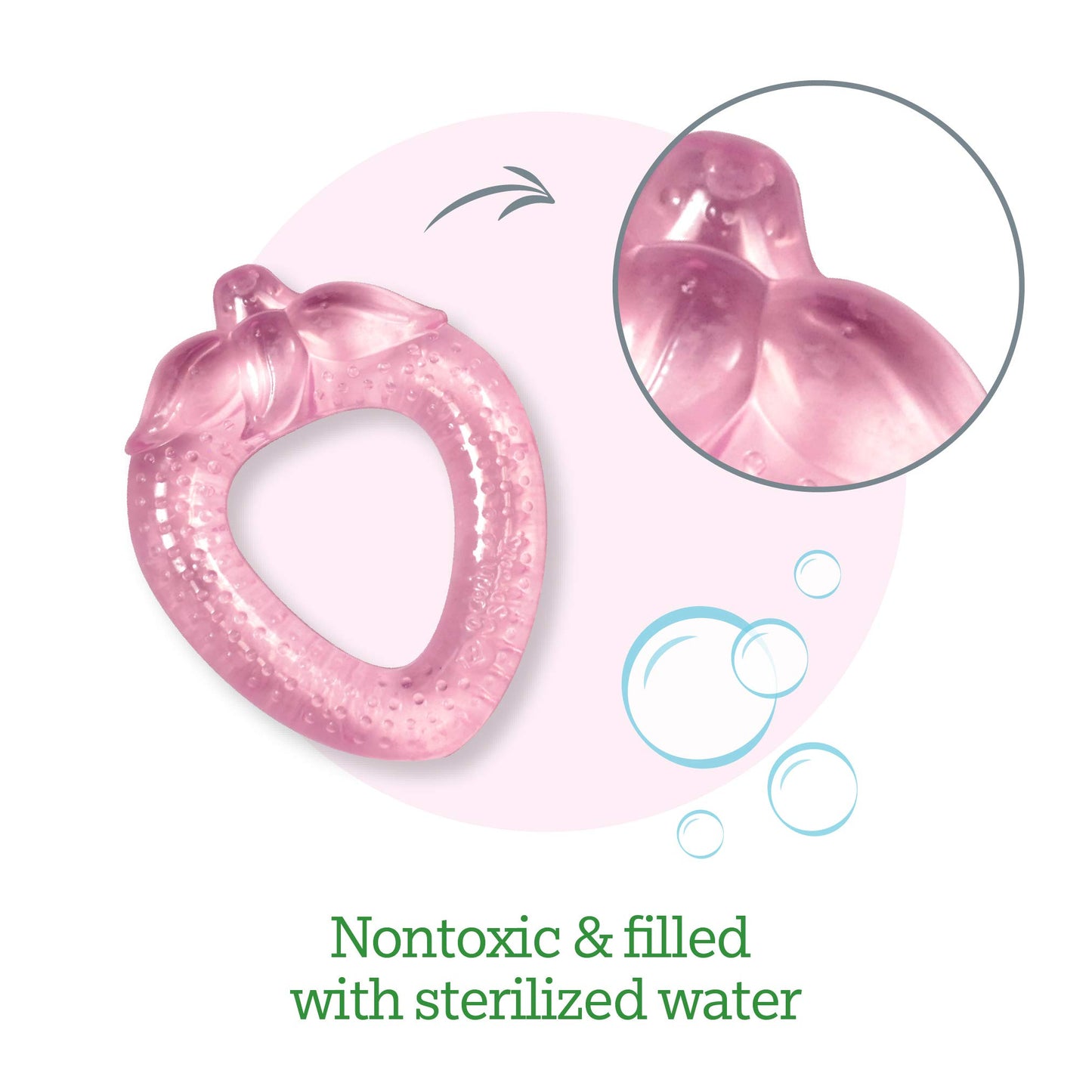 Green Sprouts Fruit Cooling Teether | Soothes Gums & Promotes Healthy Oral Development | Safer Plastic Filled With Sterilized Water, Chill For Extra Relief, Textured Surface To Massage Gums