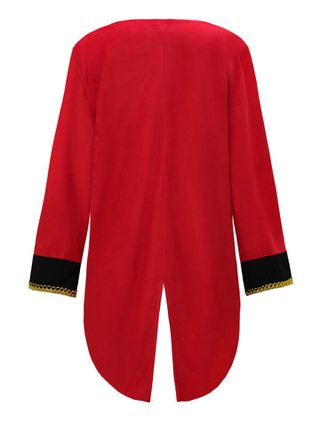 Relibeauty Circus Ringmaster Costume For Kids 2 Pieces Set With Hat,120 Red