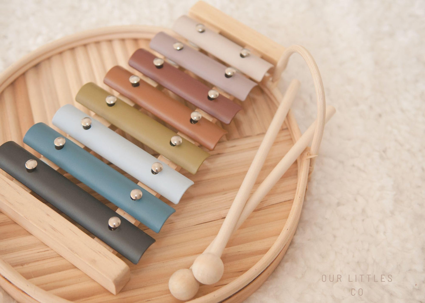 Our Littles Co Neutral Xylophone Instrument | Montessori Musical Toy For Toddlers & Kids Song Book | Educational Developmental S