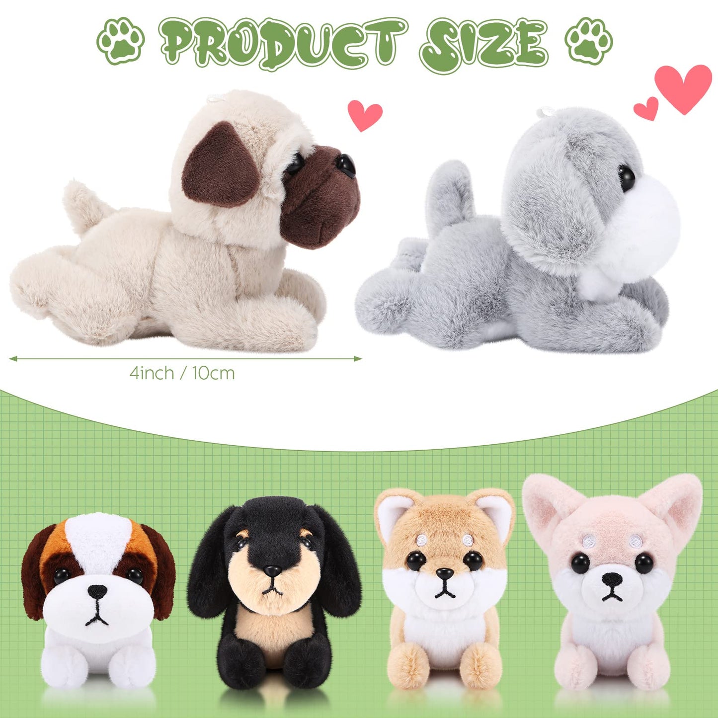 Hydren 6 Pcs Mini Puppy Stuffed Animals Small Dog Plush Bulk Puppies Stuffed Realistic Cute Dog Toys Soft Plush Adopt A Pet Stuf