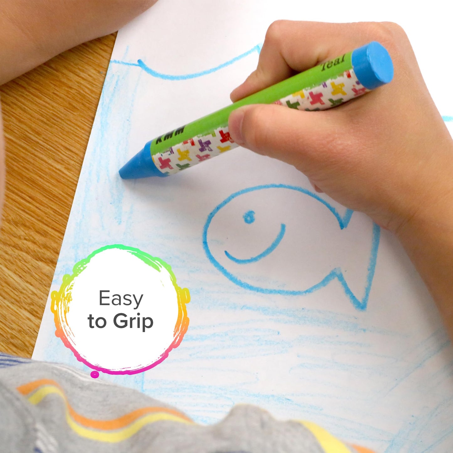 Kid Made Modern Beeswax Crayons For Toddlers & Kids (8 Pieces) - Coloring Non Toxic Crayons With Case (Ages 3+)