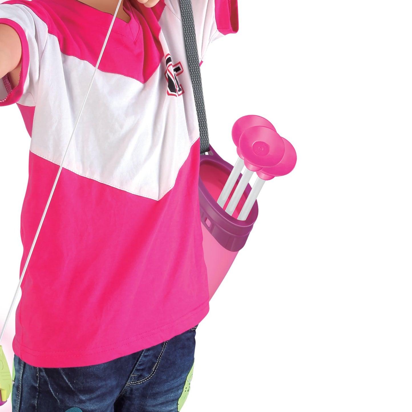 Sainsmart Jr. Kids Bow & Arrow Toy, Princess Basic Archery Set Outdoor Hunting Game With 3 Suction Cup Arrows, Target & Quiver, Pink,Includes 1 X Luminous Bow