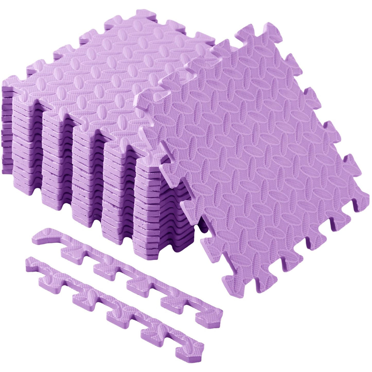 Shihanee Foam Floor Baby Tiles Foam Floor Mats Play Mats Bulk With Borders Interlocking For Kids Baby Playroom Nursery Gym (Purp