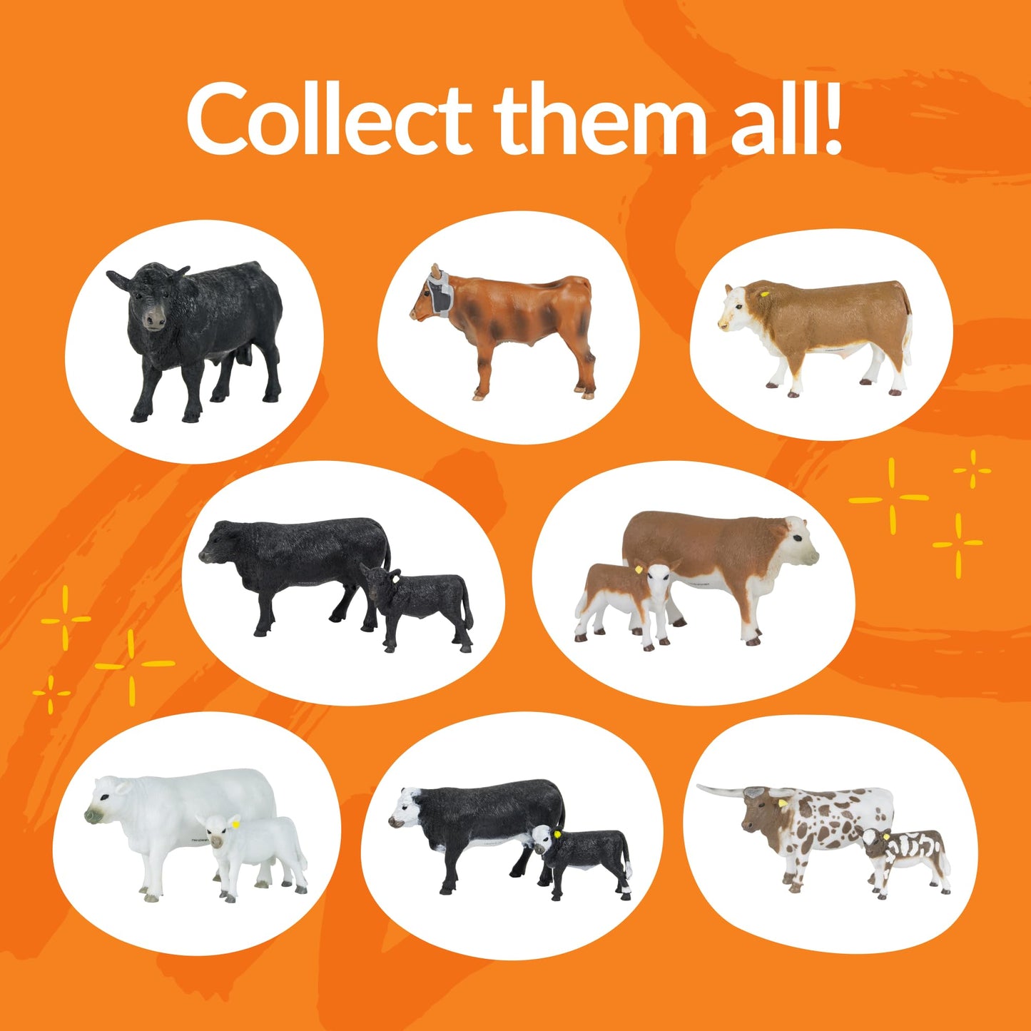 Big Country Toys Charolais Cow & Calf - 1:20 Scale - Hand Painted - Farm Toys - Farm Animals