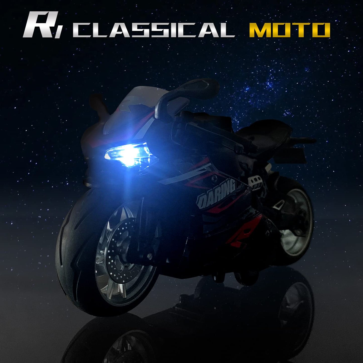 Toy Motorcycle,Pull Back Motorcycle Toy With Sounds And Lights ,1:12 Scale Motorcycle Model Toy For Kids, Pull Back Vehicle For