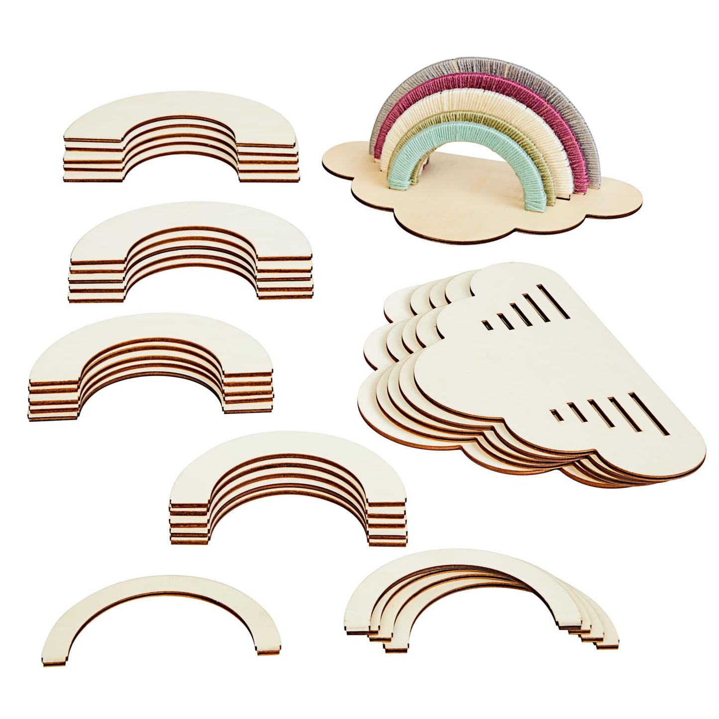 Colorations Decorate Your Own Wooden Rainbow, Set Of 6