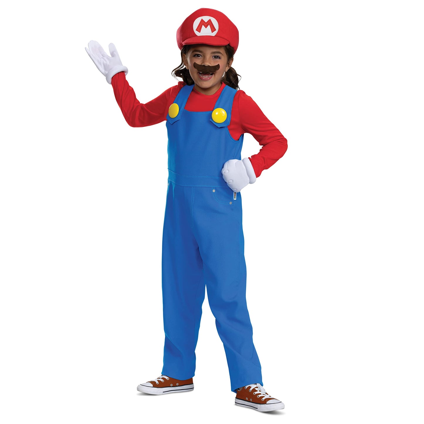 Disguise Mario Costume For Kids, Official Super Mario Bros Costume And Accessories For Children, Size (4-6)