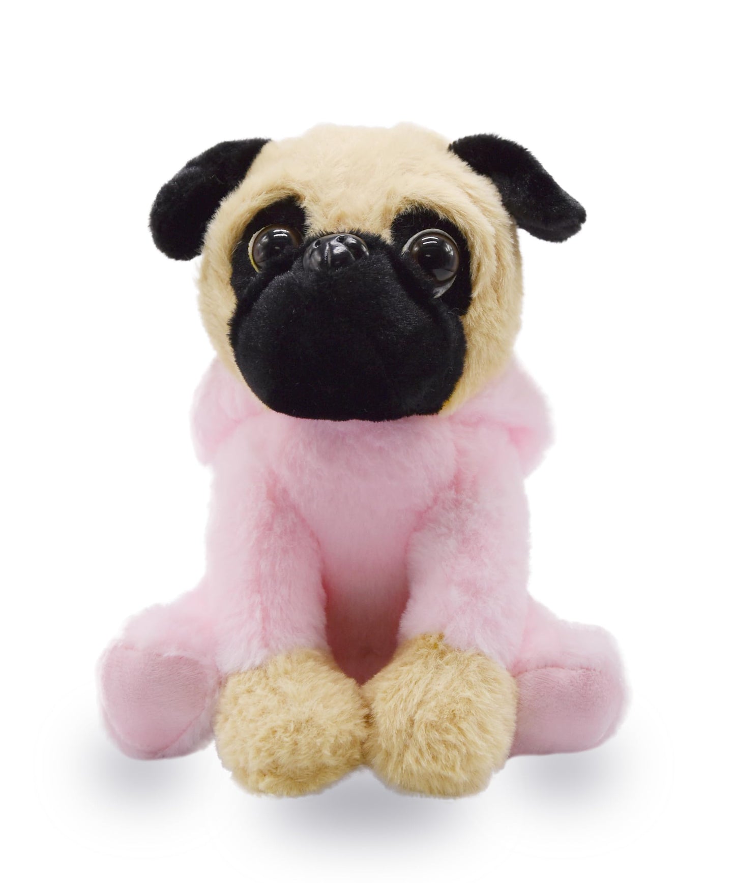 YONLIT Adorable Pug Stuffed Animal Dressed in a Pink Bunny Outfit, Super Cute and Soft Plush Puppy for Easter Gifts or Dog Lover