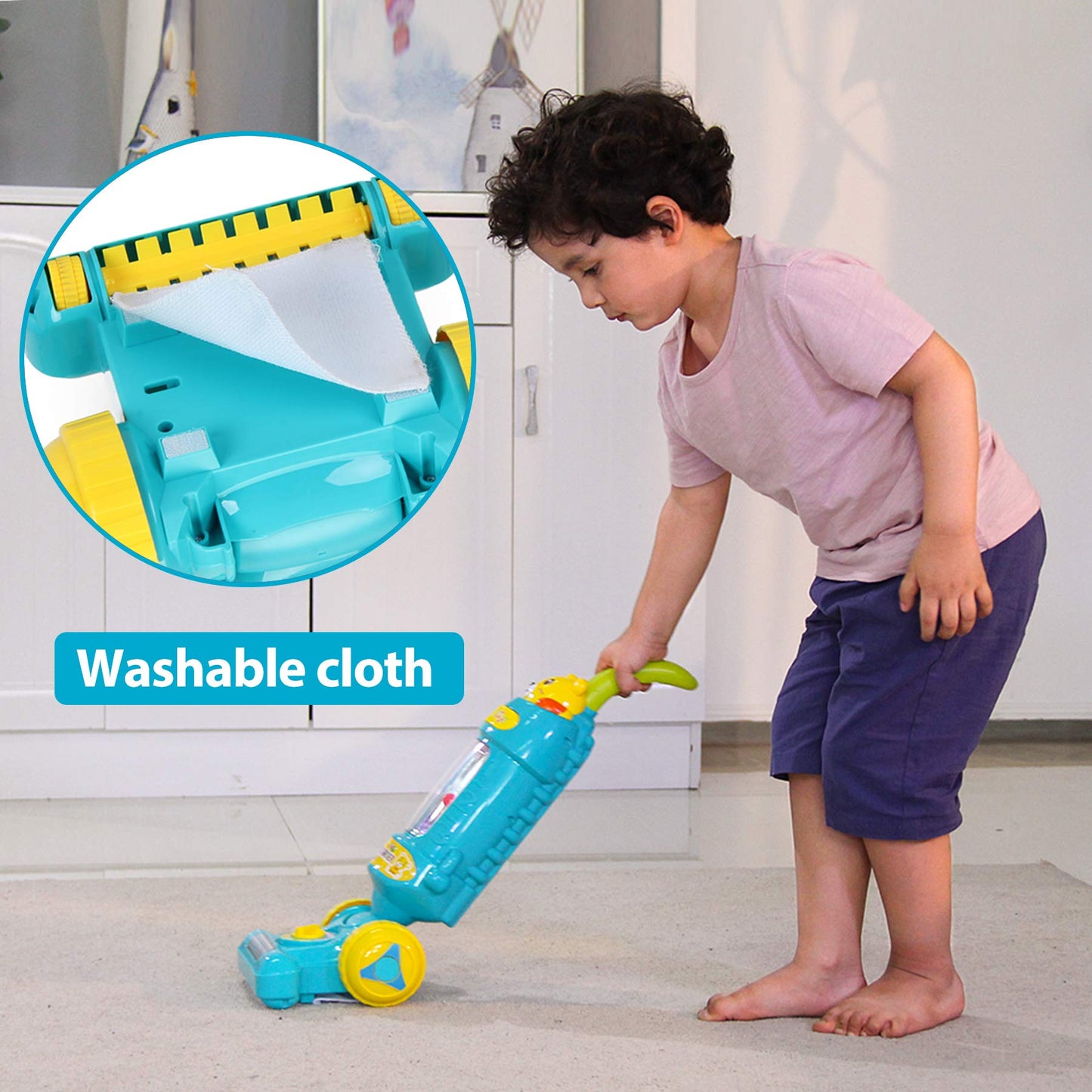Superhigh Kids Vacuum Cleaner Toy For Toddler, Toy Vacuum With Lights & Sounds Effects, Great 3-6 Year Old Girl Gifts And Boys,